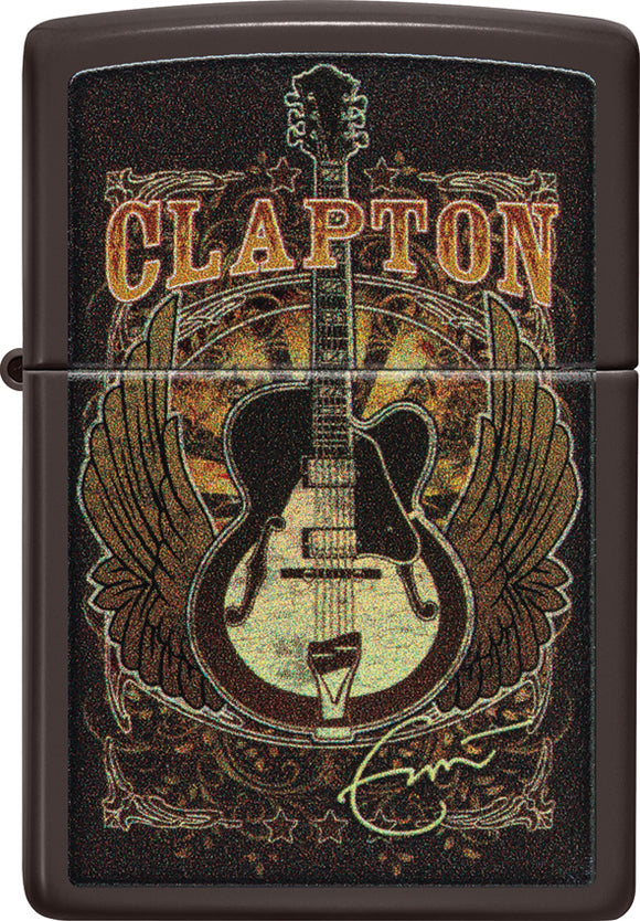 Zippo Eric Clapton Guitar Design Brown Windproof Lighter 23783