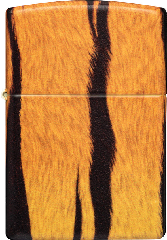 Zippo Tiger Print Design Orange/Black Colored Windproof Lighter 23791