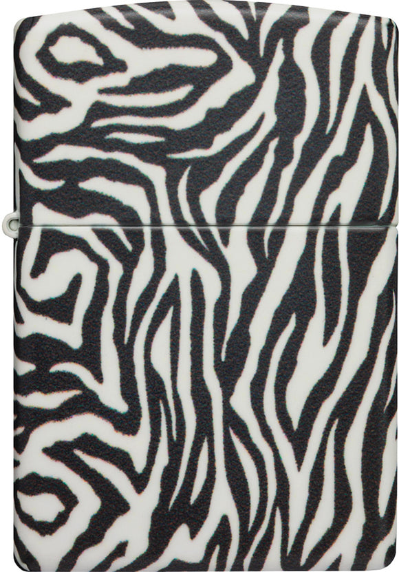 Zippo Zebra Print White/Black Windproof Lighter 23793