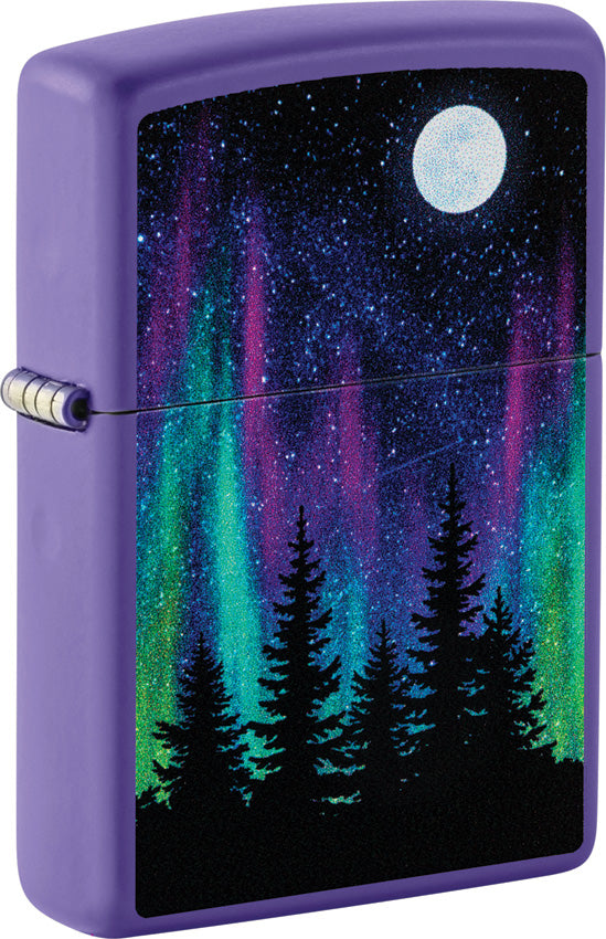 Zippo Night In The Forest Design Purple Matte Water Resistant Lighter 23957