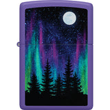 Zippo Night In The Forest Design Purple Matte Water Resistant Lighter 23957