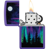 Zippo Night In The Forest Design Purple Matte Water Resistant Lighter 23957