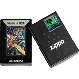 Zippo Norman Rockwell Design Navy Blue Matte Windproof Pocket Lighter 24532