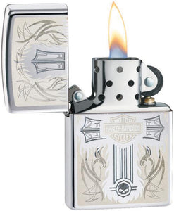 Zippo Harley Davidson Motorcycle Cross Emblem Windproof Lighter 28982