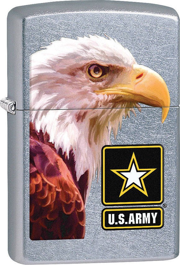 Zippo Lighter Street Chrome U.S. Army Eagle Design Made In The USA 31655
