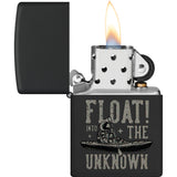 Zippo Float Into The Unknown Design Black Matte Windproof Lighter 53175