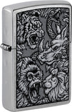 Zippo Jungle Design Street Chrome Water Resistant Lighter 53185