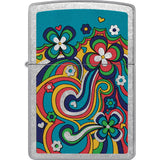 Zippo Flower Power Design Street Chrome Windproof Lighter 53205