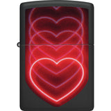 Zippo Hearts Design Black/Red Matte Water Resistant Lighter 53219