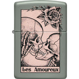 Zippo Death Kiss Skull Design Green Matte Windproof Lighter 53220