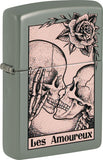 Zippo Death Kiss Skull Design Green Matte Windproof Lighter 53220