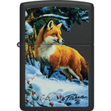 Zippo Linda Picken Fox Design Black/Brown Matte Water Resistant Lighter 53224