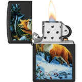 Zippo Linda Picken Fox Design Black/Brown Matte Water Resistant Lighter 53224