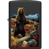 Zippo Linda Picken Bear Design Black/Brown Matte Water Resistant Lighter 53225