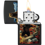 Zippo Linda Picken Bear Design Black/Brown Matte Water Resistant Lighter 53225