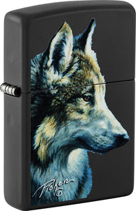 Zippo Linda Picken Wolf Design Black/White Matte Water Resistant Lighter 53226