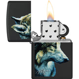 Zippo Linda Picken Wolf Design Black/White Matte Water Resistant Lighter 53226