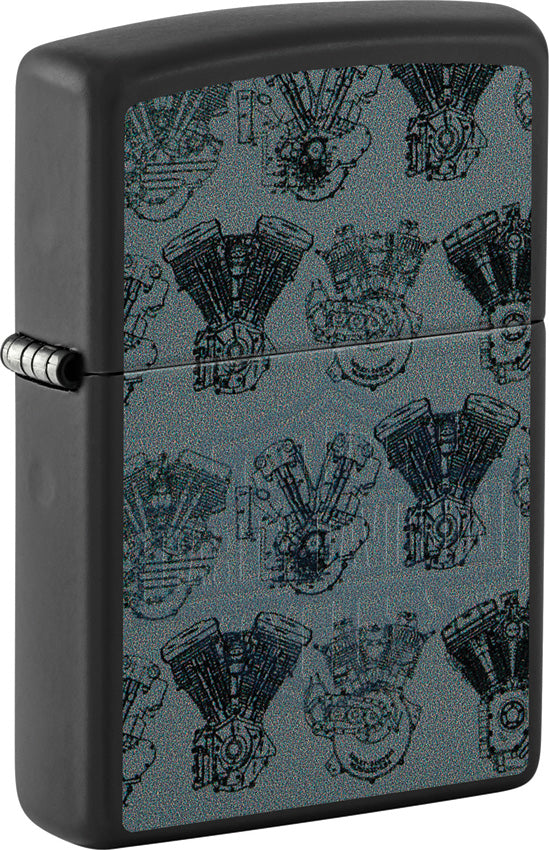 Zippo Harley Davidson Engine Design Black Matte Windproof Lighter 53229