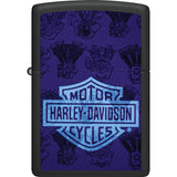 Zippo Harley Davidson Engine Design Black Matte Windproof Lighter 53229