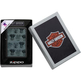 Zippo Harley Davidson Engine Design Black Matte Windproof Lighter 53229