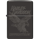 Zippo Harley Davidson Eagle Design Black Ice Windproof Lighter 53230