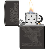 Zippo Harley Davidson Eagle Design Black Ice Windproof Lighter 53230