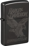 Zippo Harley Davidson Eagle Design Black Ice Windproof Lighter 53230