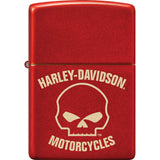 Zippo Harley Davidson Motorcycles Skull Design Red Matte Water Resistant Lighter 53232