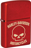 Zippo Harley Davidson Motorcycles Skull Design Red Matte Water Resistant Lighter 53232