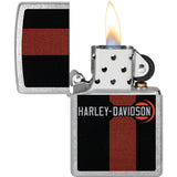 Zippo Harley Davidson Design Red/Black Street Chrome Water Resistant Lighter 53233