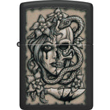 Zippo Gory Tattoo Design Black Matte Windproof Lighter 53239