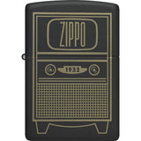 Zippo Vintage TV Design Black Matte Water Resistant Lighter 53299