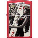 Zippo Skull King Queen Design Red/White/Black Matte Water Resistant 53301