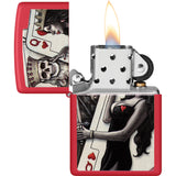 Zippo Skull King Queen Design Red/White/Black Matte Water Resistant 53301