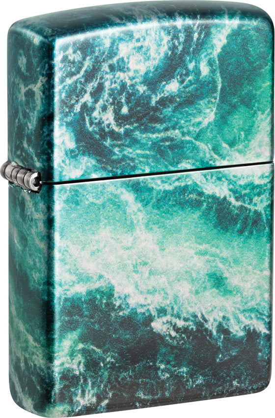 Zippo Rogue Wave Design 540 Colored Blue/Teal Water Resistant Lighter 53318