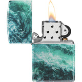 Zippo Rogue Wave Design 540 Colored Blue/Teal Water Resistant Lighter 53318