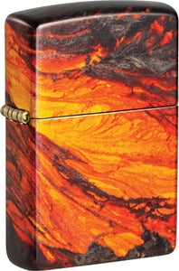 Zippo Lava Flow Design Orange/Black 540 Colored Water Resistant Lighter 53319