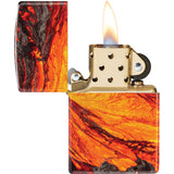 Zippo Lava Flow Design Orange/Black 540 Colored Water Resistant Lighter 53319