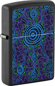 Zippo John Smith Gumbula Design Black/Blue Matte Water Resistant Lighter 53321