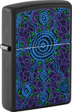 Zippo John Smith Gumbula Design Black/Blue Matte Water Resistant Lighter 53321