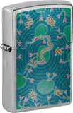 Zippo John Smith Gumbula Design Blue/Teal Street Chrome Water Resistant Lighter 53322