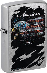 Zippo Buck Wear Eagle Design Black Street Chrome Waterproof Lighter 53483