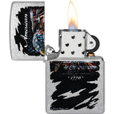 Zippo Buck Wear Eagle Design Black Street Chrome Waterproof Lighter 53483