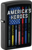 Zippo BuckMark Americas Heroes Design Black Matte Waterproof Lighter 53484