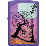 Zippo Skull Tree Design Smooth Purple Windproof Pocket Lighter 53535