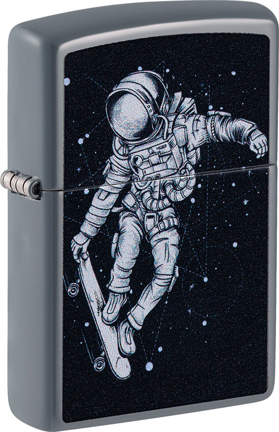 Zippo Skateboarding Astronaut Design Flat Gray Windproof Pocket Lighter 53544