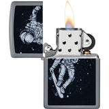 Zippo Skateboarding Astronaut Design Flat Gray Windproof Pocket Lighter 53544