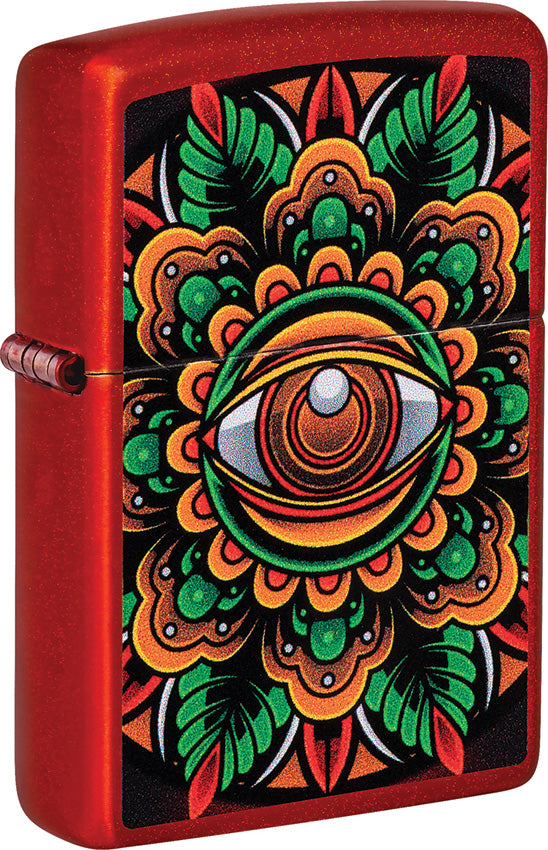 Zippo Counter Culture Eye Design Metallic Red Windproof Lighter 53566
