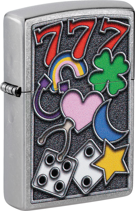 Zippo All Luck Design Street Chrome Windproof Lighter 53570