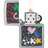 Zippo All Luck Design Street Chrome Windproof Lighter 53570